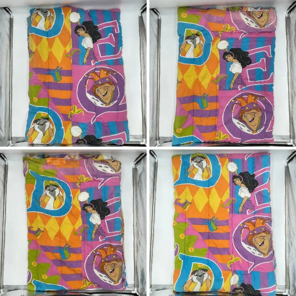 Vintage Disney‎ Hunchback Of Notre Dame Comforter FLAWS Esmeralda Quasimodo 90s